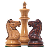 Nathaniel 1849 Antique Reproduction Vintage 4.4" Distressed/Mahogany Wood Chess Pieces